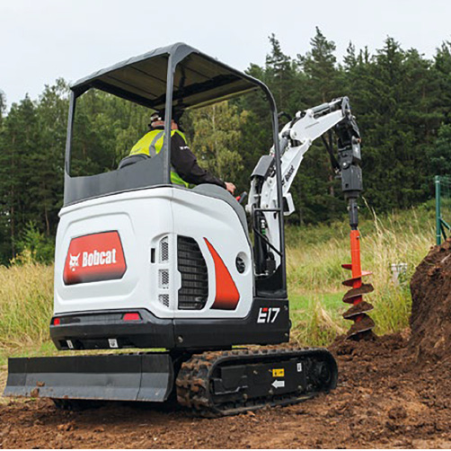 Mini-Bagger beim Einsatz